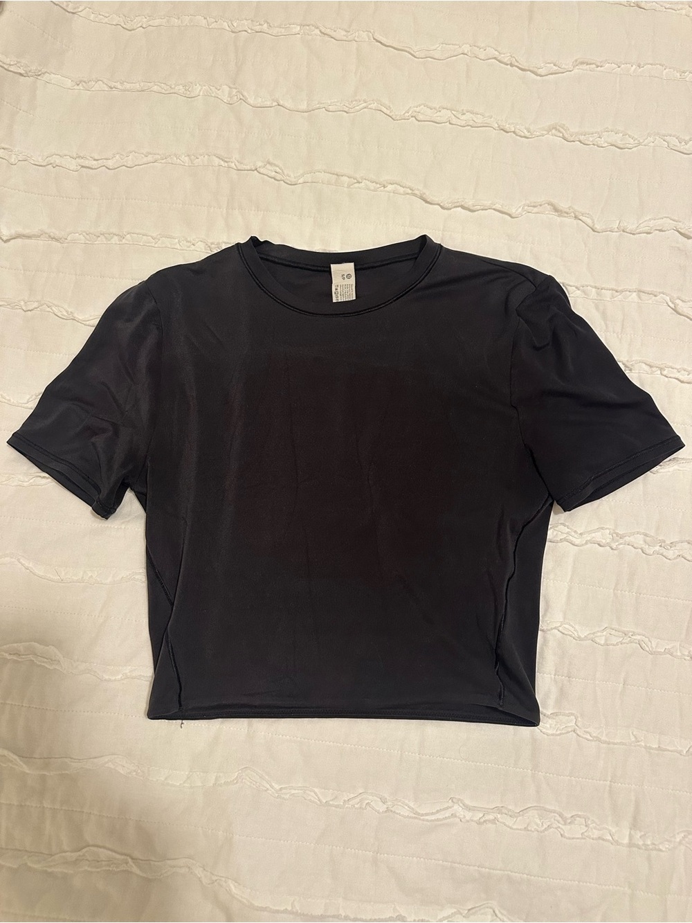 Lululemon Wunder Under Crop Black Short Sleeve Top size S